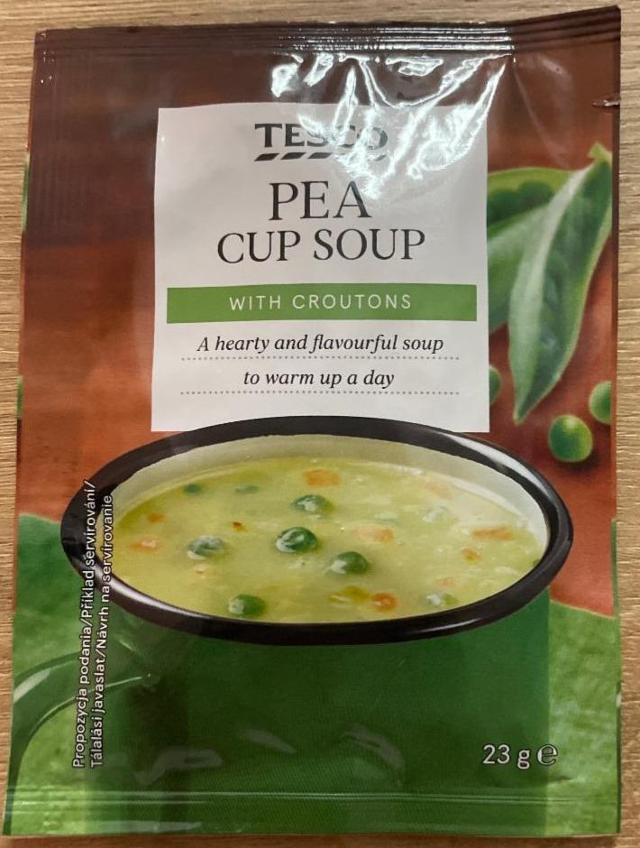 Fotografie - Pea Cup Soup with Croutons Tesco
