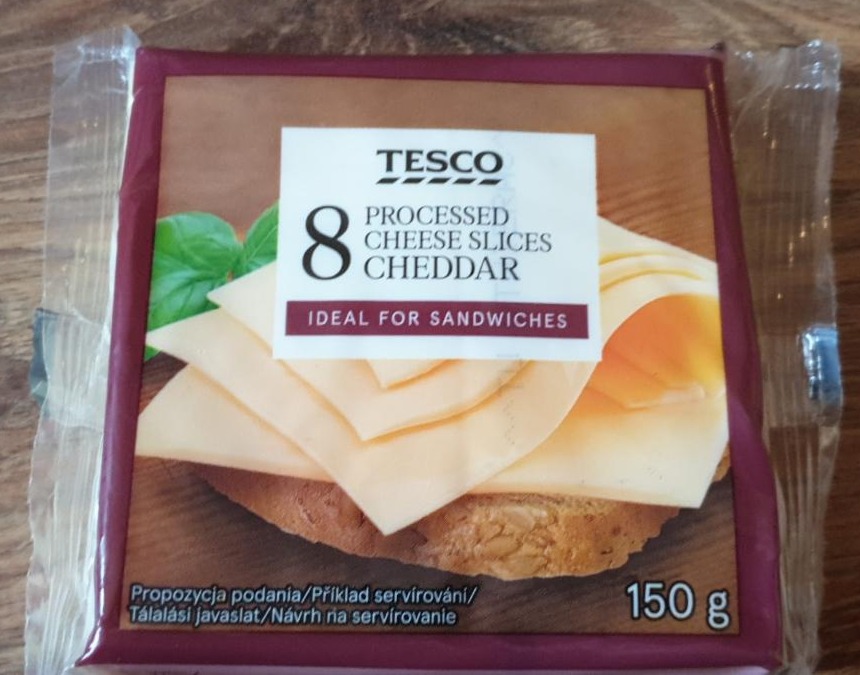 Fotografie - 8 Processed cheese slices Cheddar Tesco