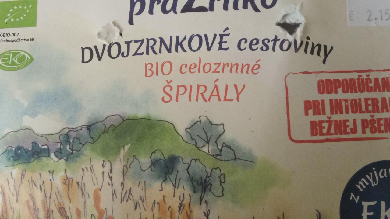 Fotografie - Dvojzrnkove cestoviny Bio celozrnné špirály