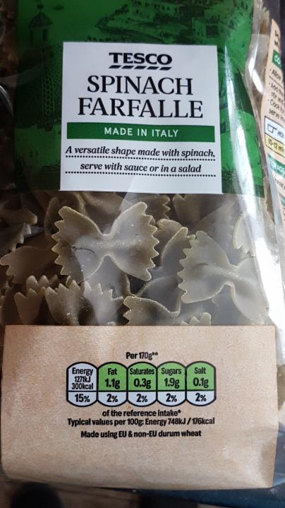 Fotografie - Spinach Farfalle Tesco