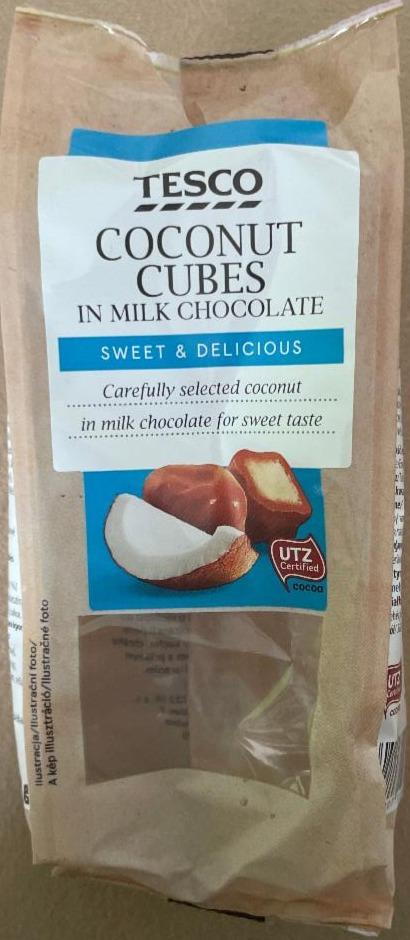 Fotografie - Coconut cubes in milk chocolate Tesco