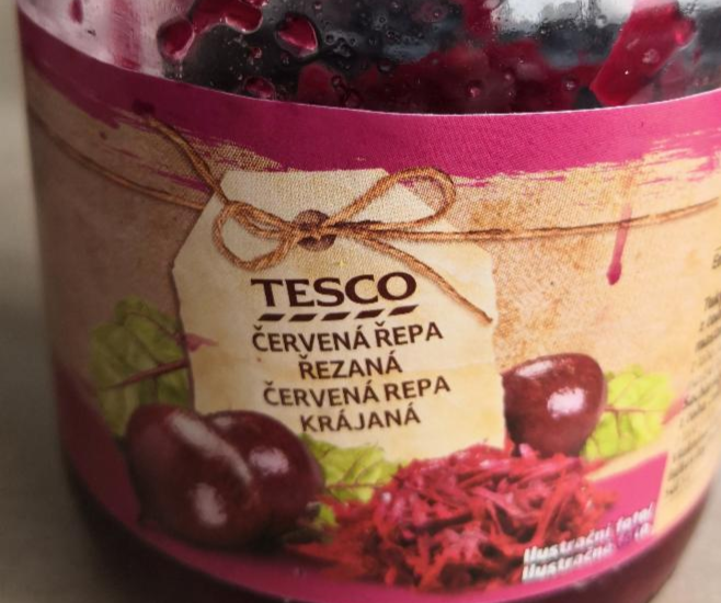 Fotografie - Červená řepa řezaná ve sladkokyselém nálevu Tesco