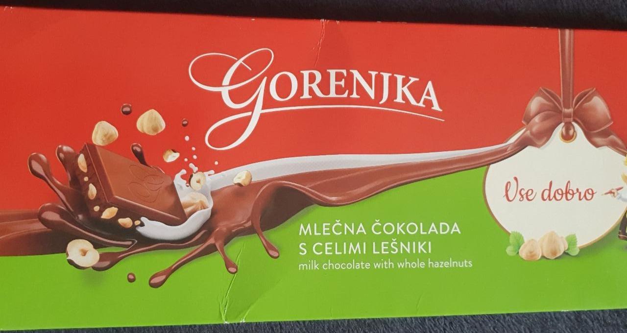 Fotografie - Mlečna čokolada s celimi lešniki Gorenjka