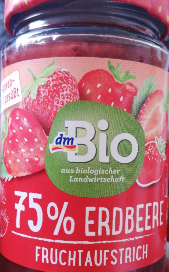 Fotografie - 75% Erdbeere Fruchtaufstrich dmBio jahodová nátierka