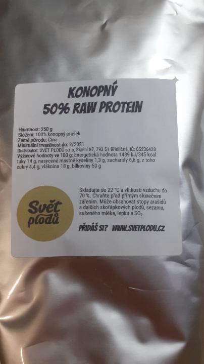 Fotografie - Konopný 50% raw protein