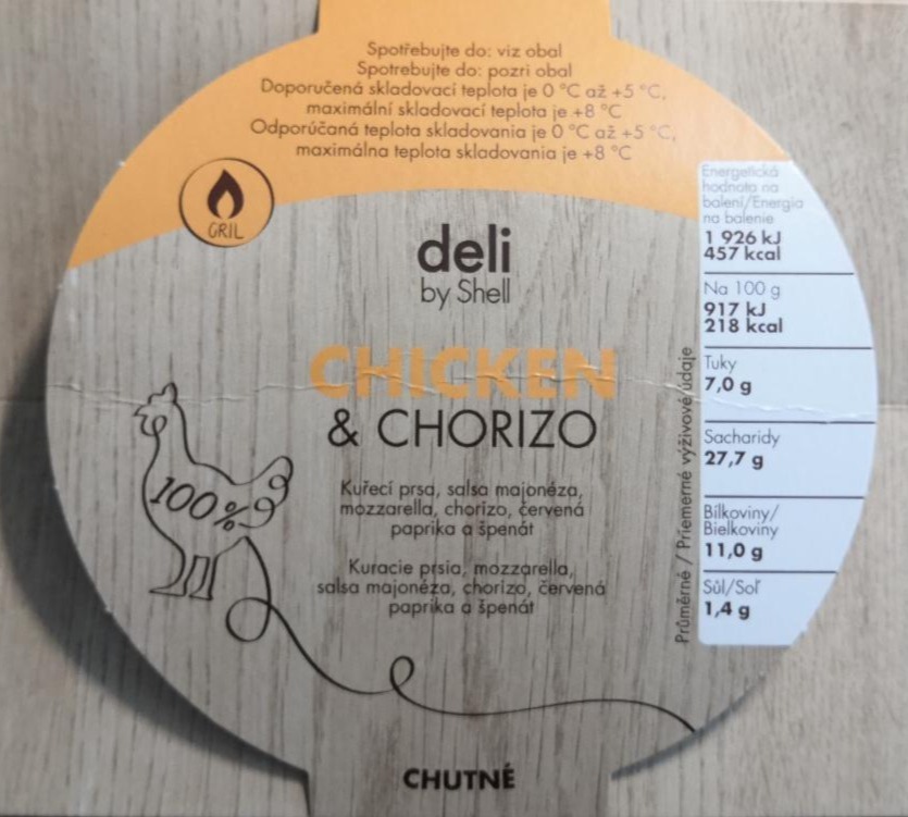 Fotografie - Gril panini chicken&chorizo deli by Shell