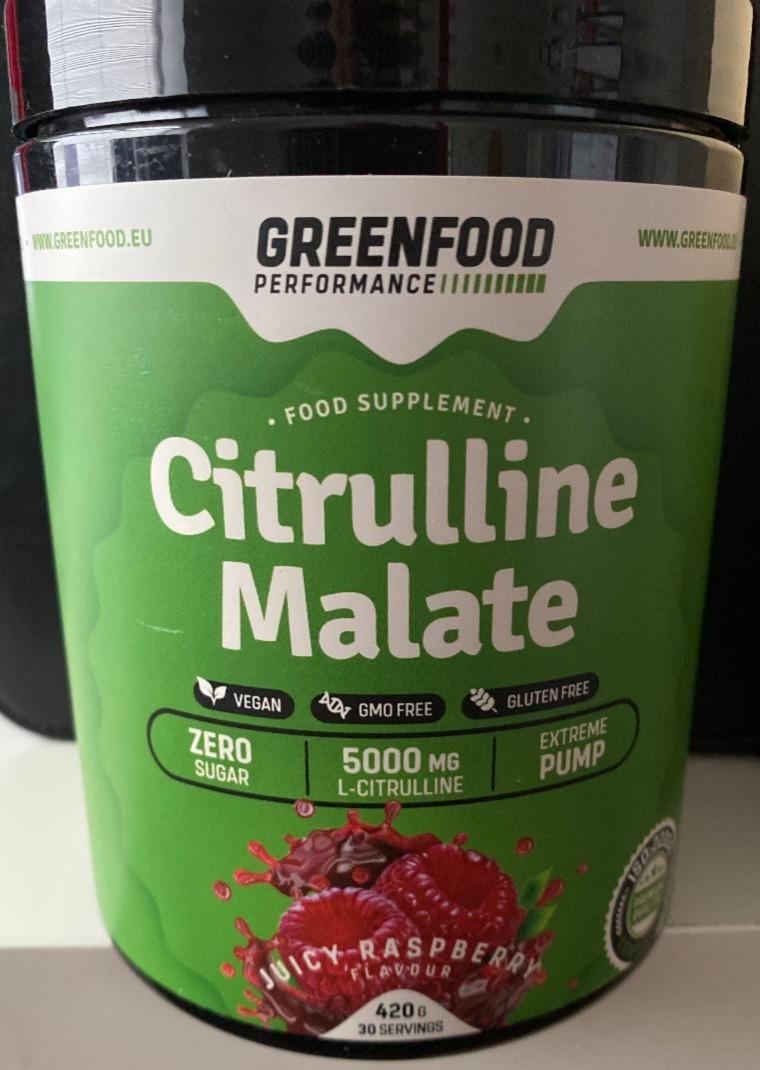 Fotografie - Citrulline Malate Juicy Raspberry GreenFood Performance