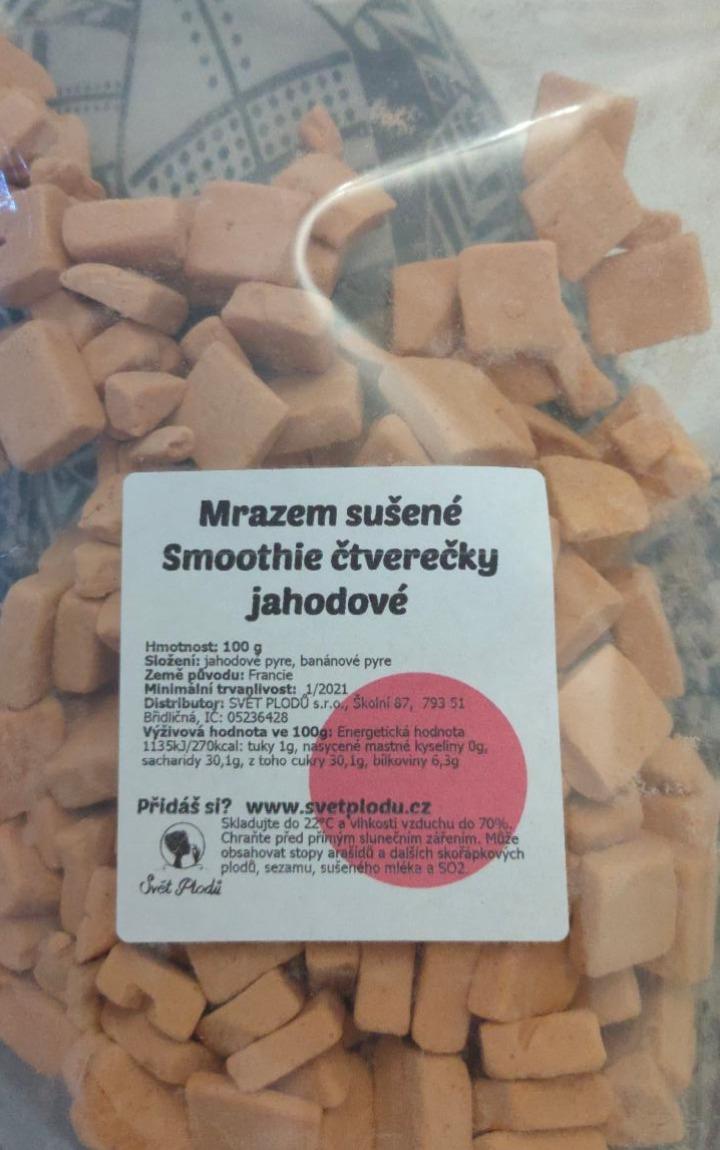 Fotografie - mrazem sušené smoothie čtverečky jahodové