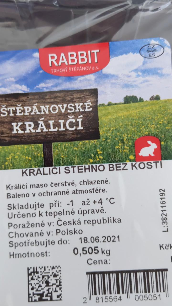 Fotografie - Štěpánovské králičí stehno bez kosti Rabbit