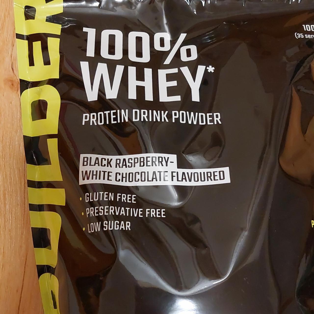 Fotografie - 100% Whey Protein drink powder Black Raspberry - White Chocolate Builder