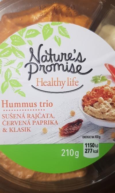 Fotografie - Hummus trio sušená rajčata, červená paprika & klasik Nature's Promise