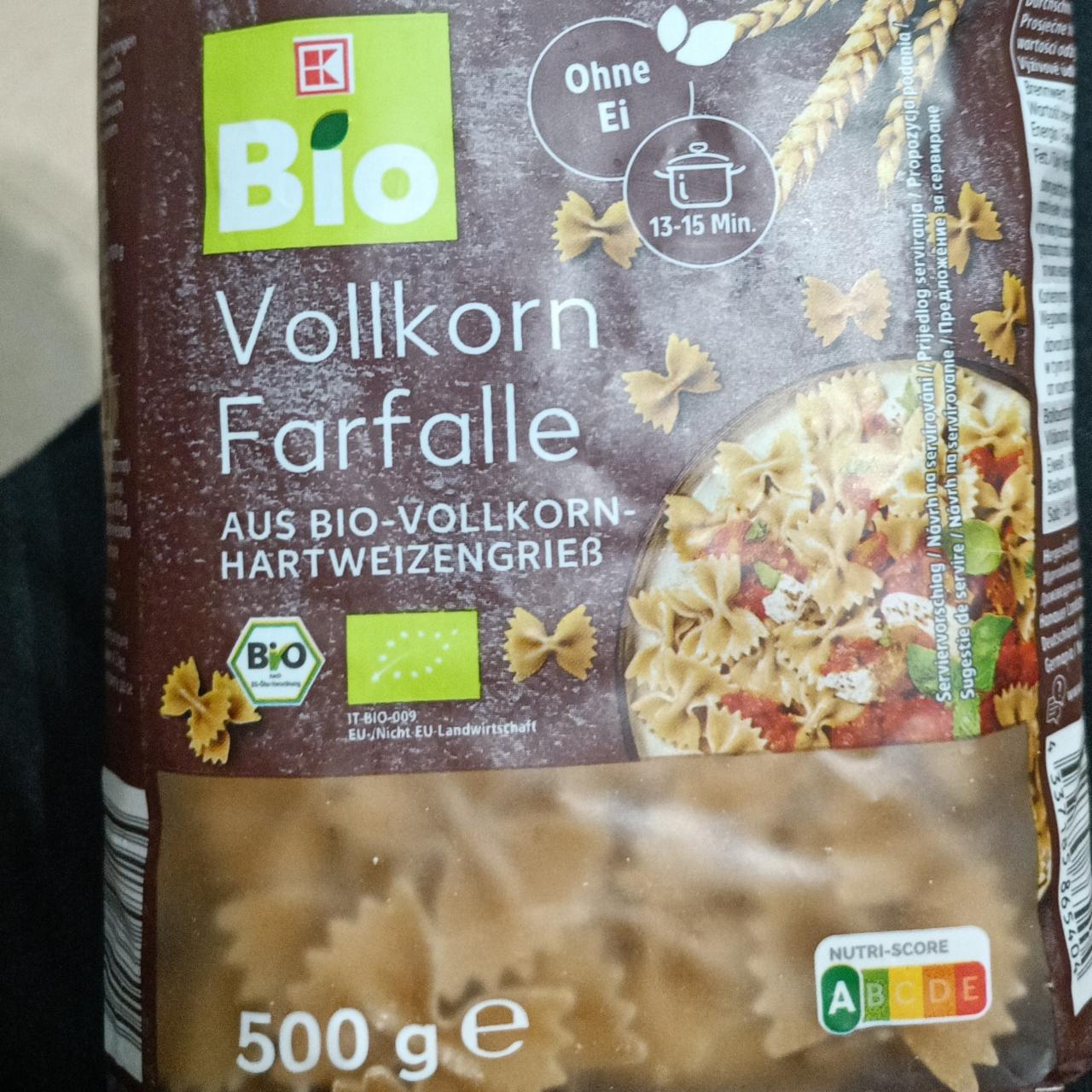 Fotografie - Vollkorn Farfalle aus Bio-Vollkorn-Hartweizengrieß K-Bio