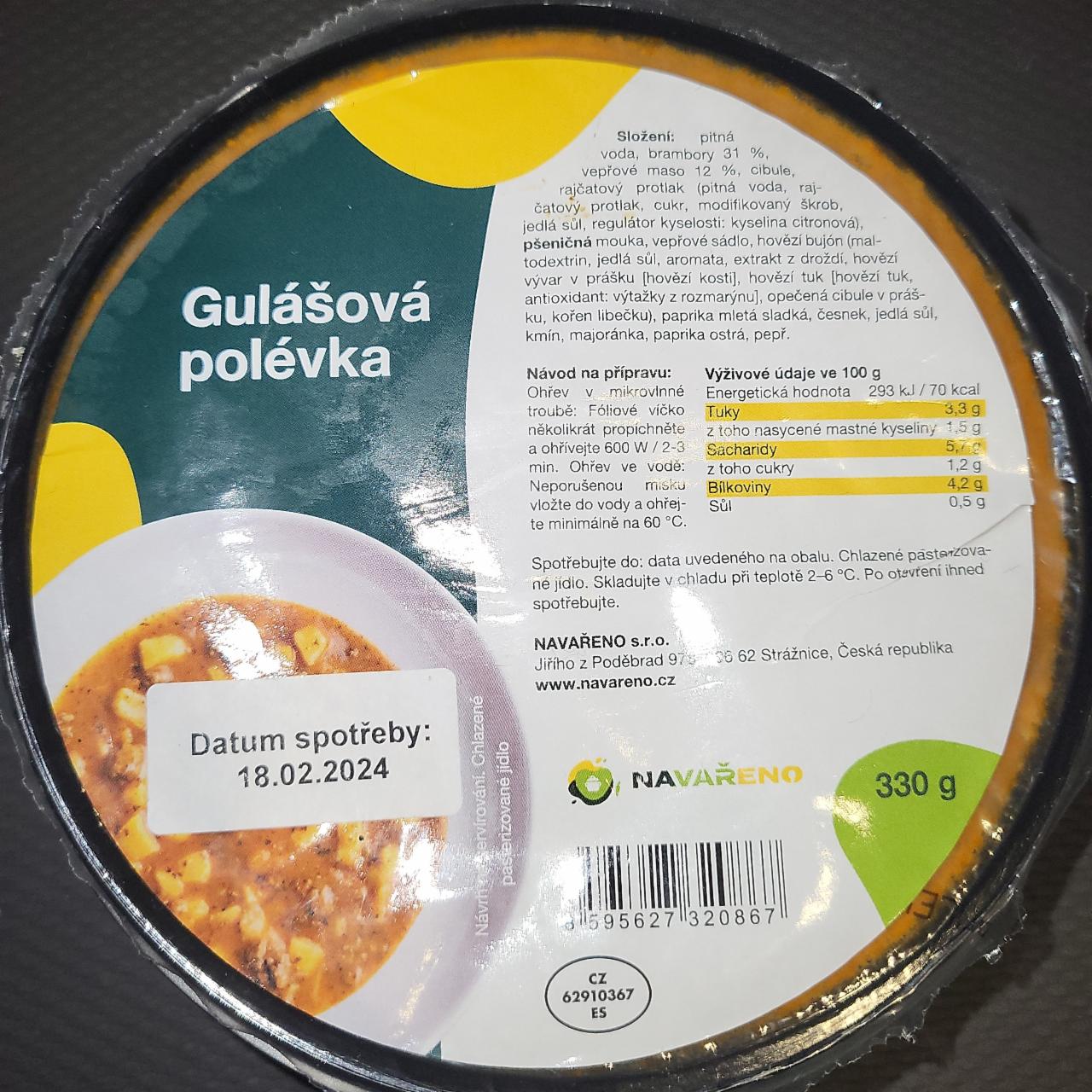 Fotografie - Gulášová Polévka Navařeno