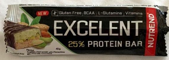 Fotografie - Excelent 25% protein bar Almond-Pistachio Nutrend