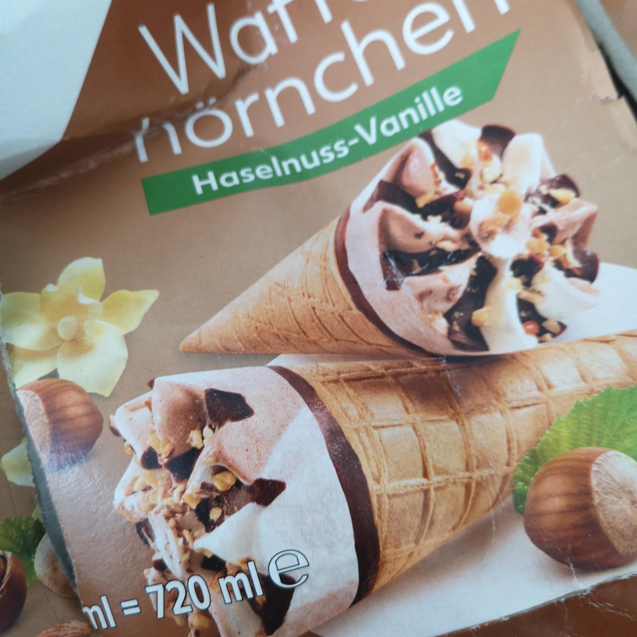 Fotografie - Waffelhörnchen Haselnuss-Vanille K-Classic