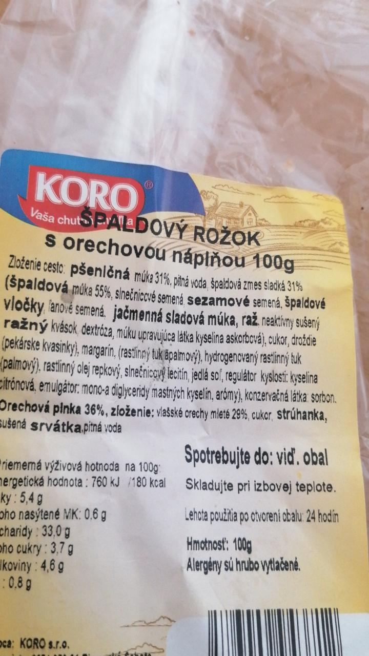 Fotografie - Špaldový rožok s orechovou náplňou Koro