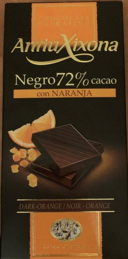 Fotografie - Negro 72% cacao con NARANJA Dark Orange Antiu Xixona