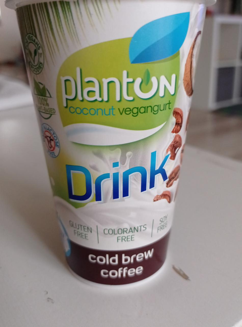 Fotografie - Planton coconut vegangurt Drink Cold brew coffee