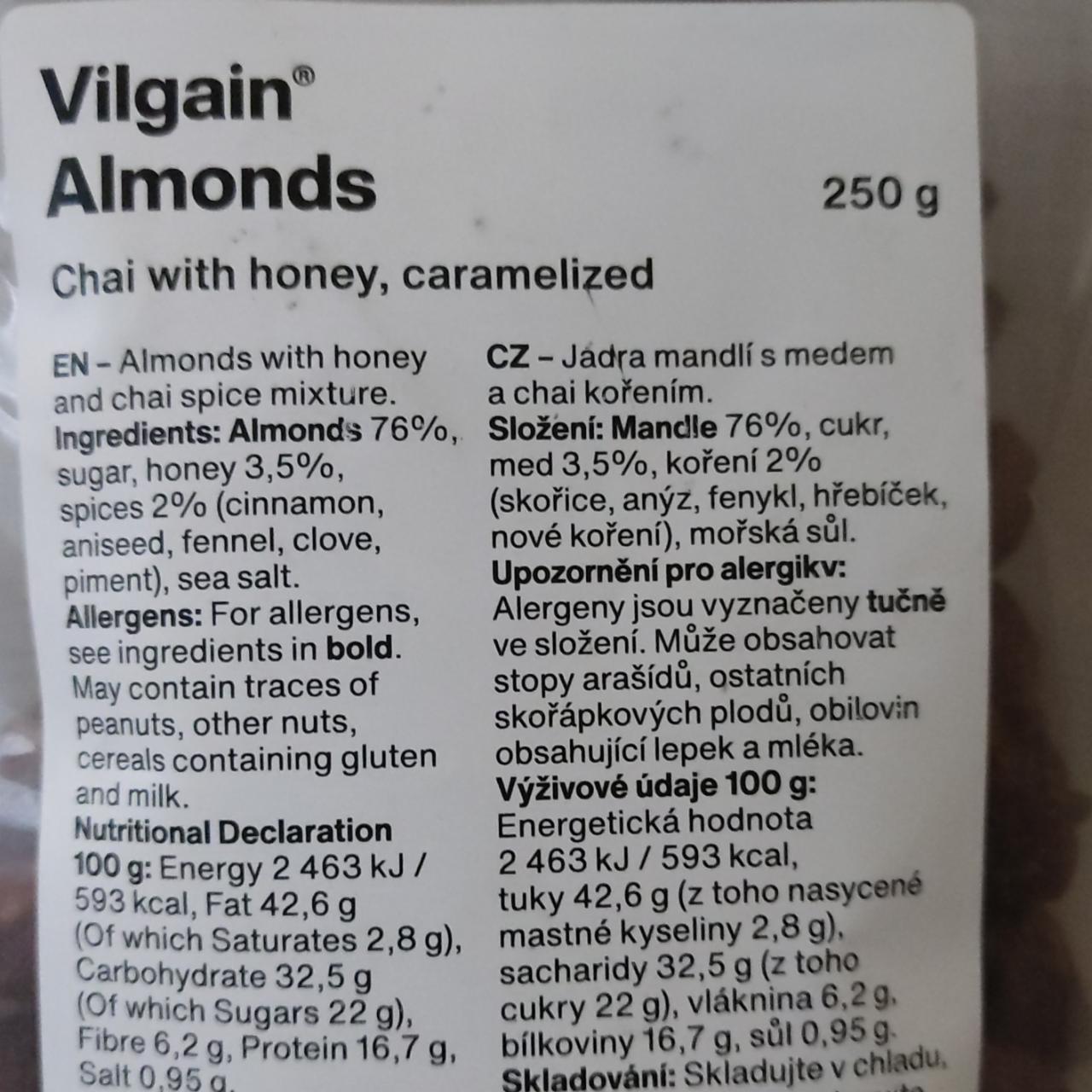 Fotografie - Almonds chai with honey caramelized Vilgain