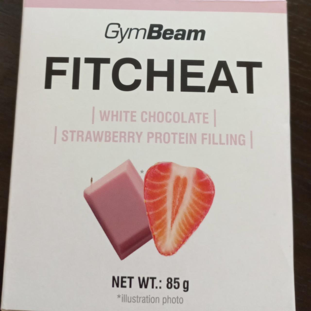 Fotografie - FitCheat White Chocolate Strawberry Protein filling GymBeam