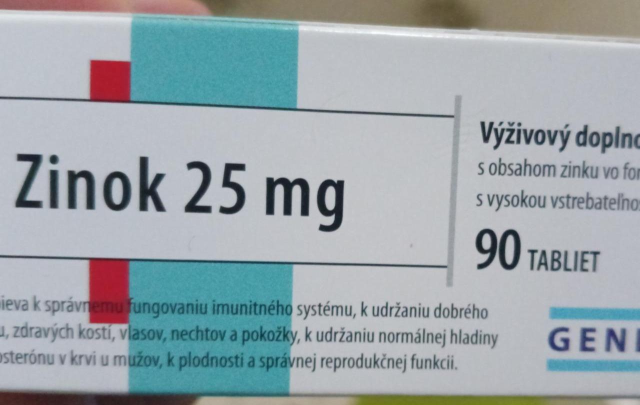 Fotografie - Zinek 25 mg Generica