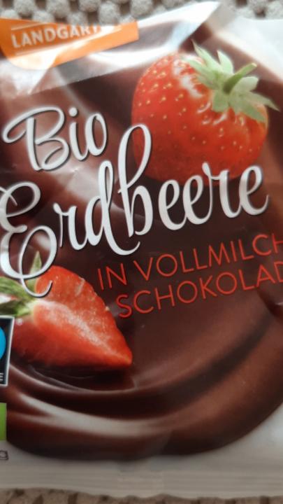 Fotografie - landgarten Bio Erdbeere in vollmilchschocolade