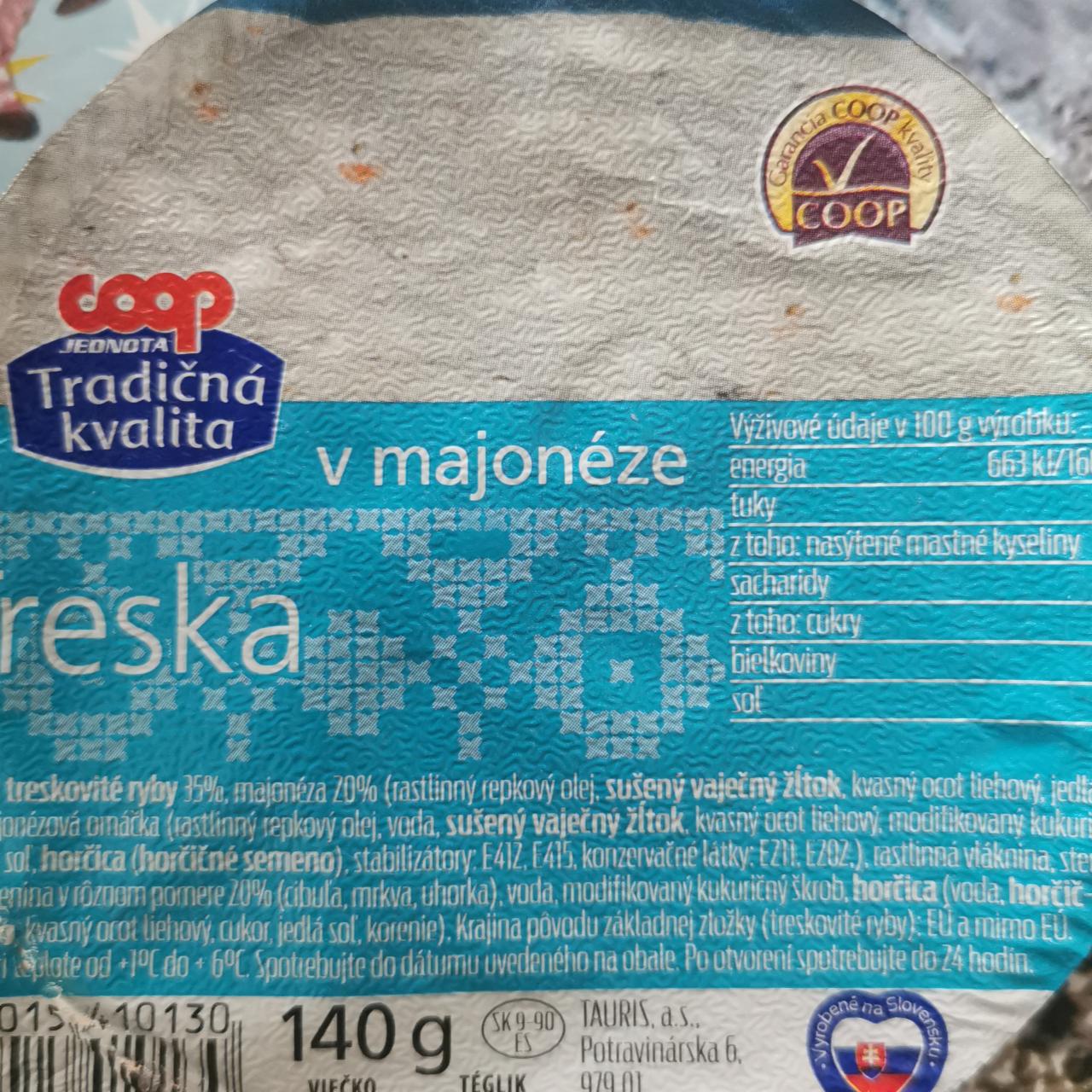 Fotografie - Treska v majonéze Coop Tradičná kvalita