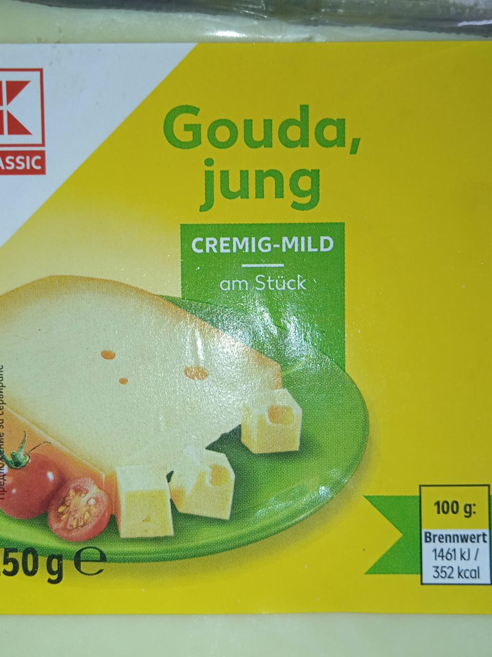 Gouda jung K-Classic - kalórie, kJ a nutričné hodnoty