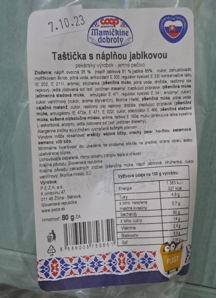 Fotografie - Taštička s náplňou jablkovou Coop Mamičkine dobroty