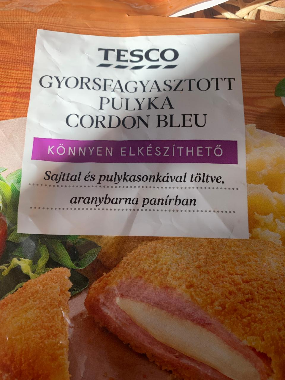 Fotografie - Gyorsfagyasztott pulyka Cordon Blue Tesco