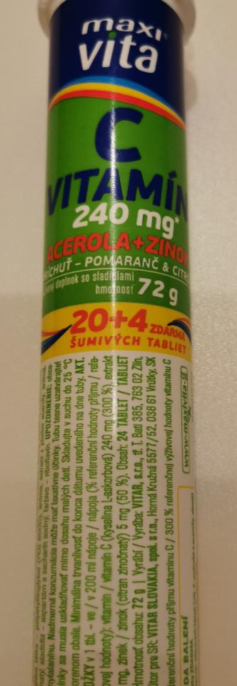 Fotografie - Maxi Vita Vitamín C 240mg acerola + zinok