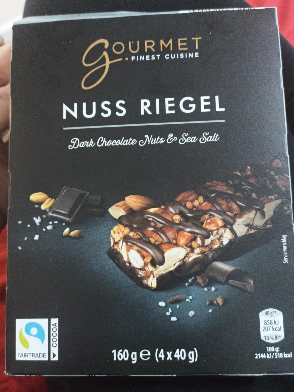 Fotografie - Nuss Riegel Dark Chocolate Nuts & Sea Salt Gourmet