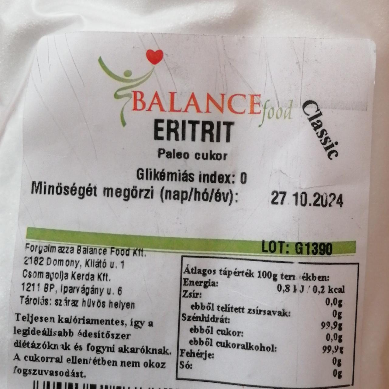 Fotografie - Eritrit balance food