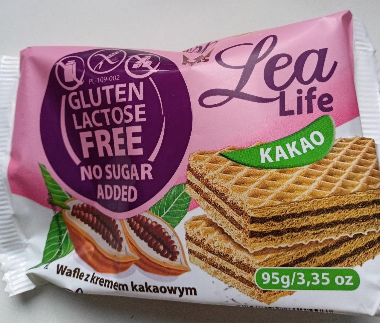 Fotografie - Wafle z kremem kakaowym No sugar added gluten lactose free Lea Life
