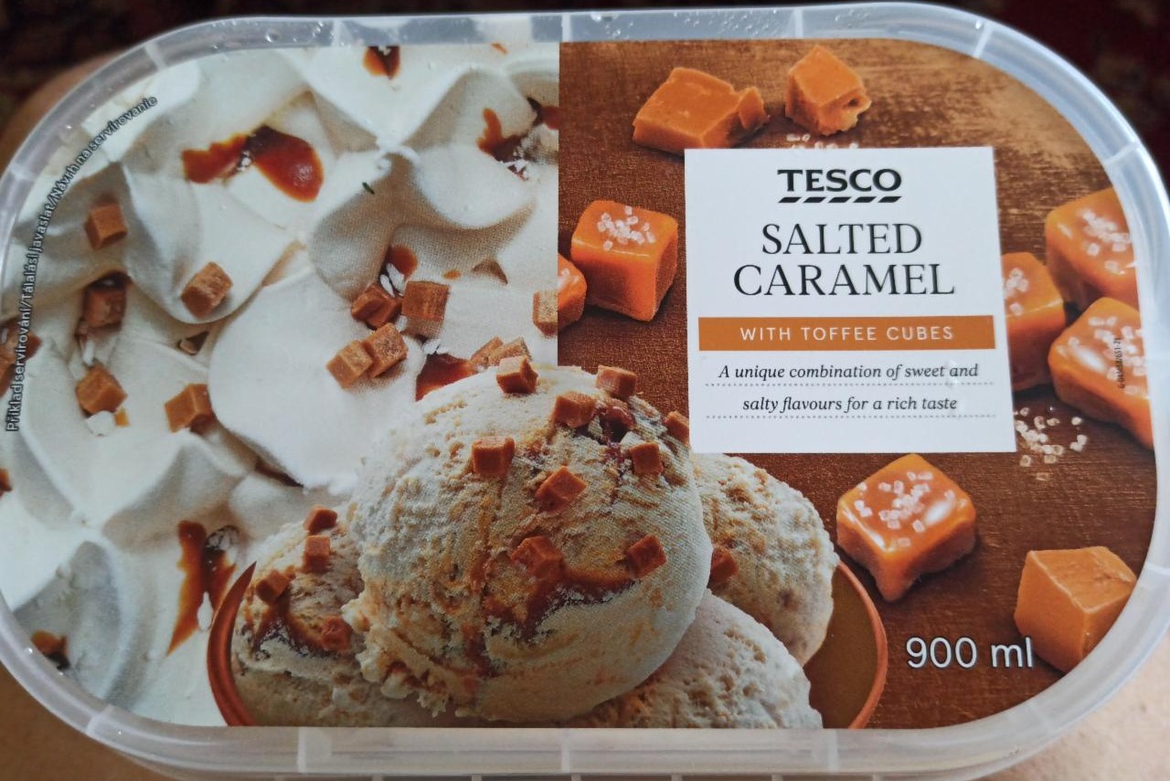 Fotografie - Salted Caramel with Toffee Cubes Tesco