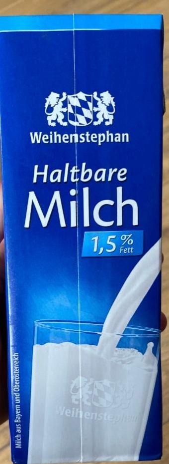 Fotografie - Haltbare Milch 1,5% Fett Weihenstephan