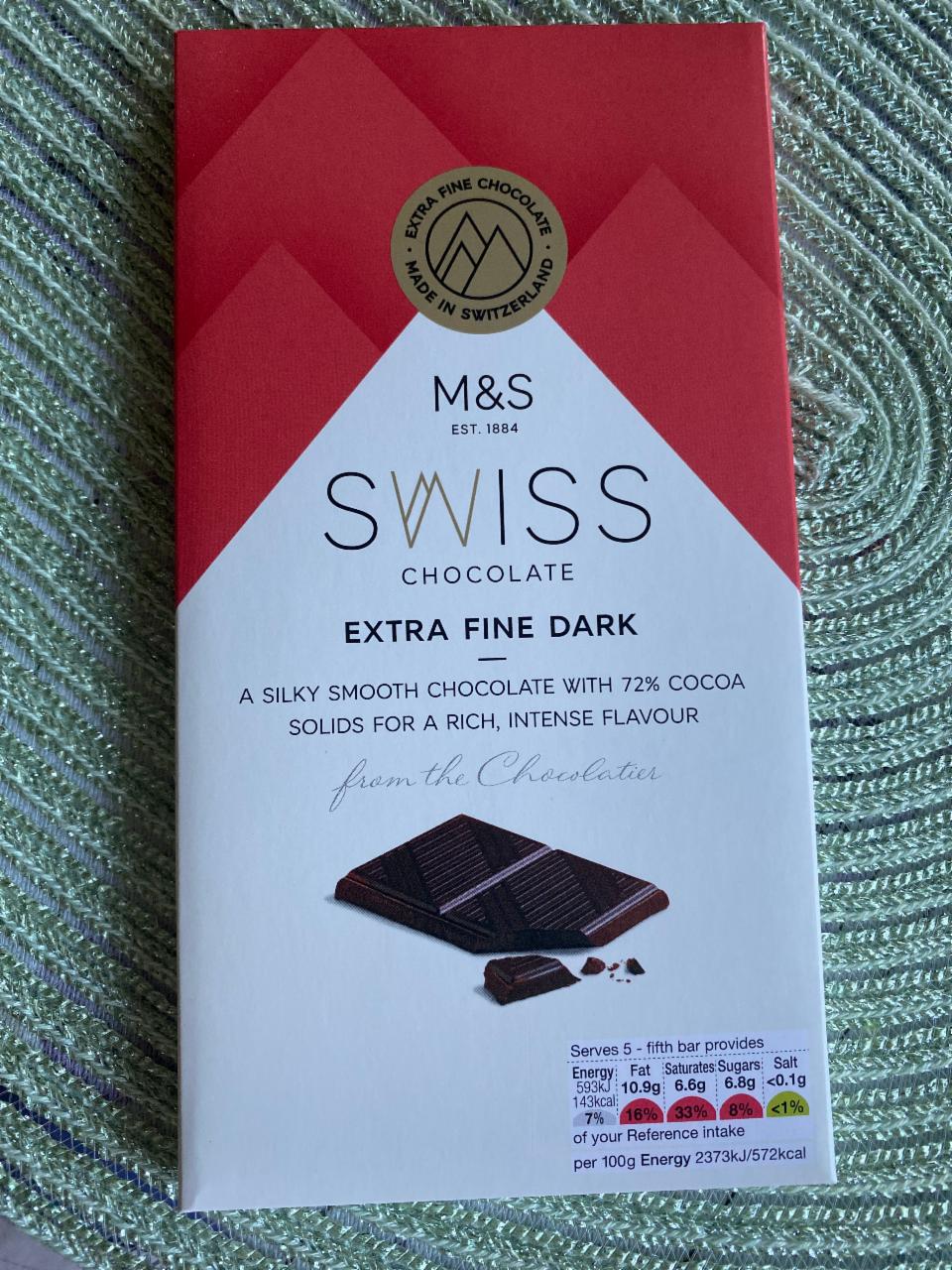Fotografie - Swiss dark chocolate M&S