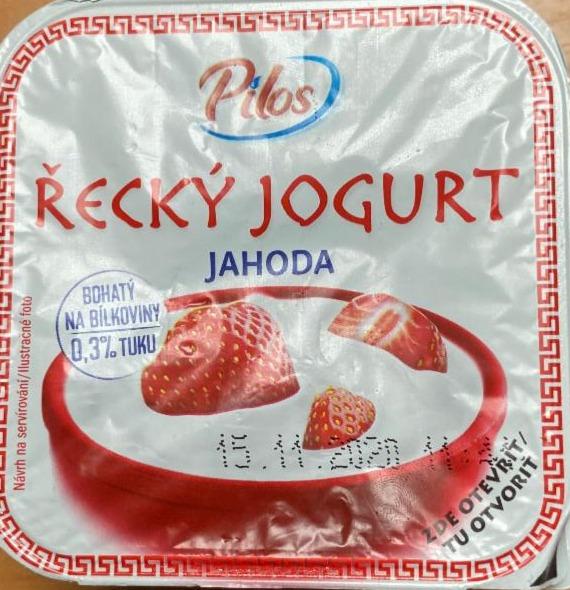 Fotografie - grécky jogurt jahoda 0,3% tuku Pilos