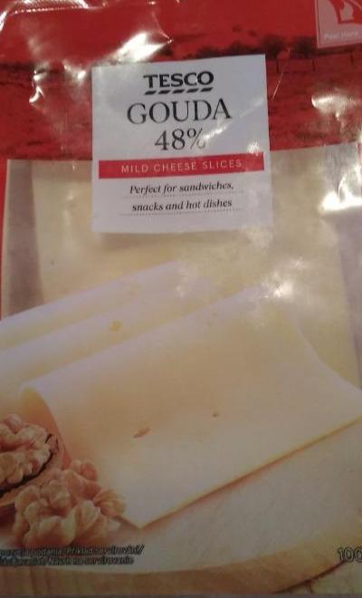Fotografie - Mild cheese slices GOUDA 48% Tesco