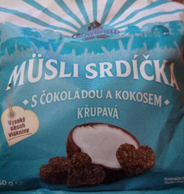 Fotografie - müsli srdíčka s čokoládou a kokosem Crownfield