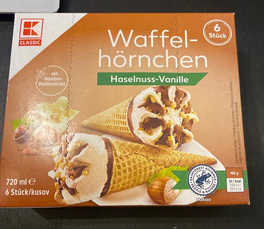 Fotografie - waffel-hornchen haselnuss-vanille K-Classic