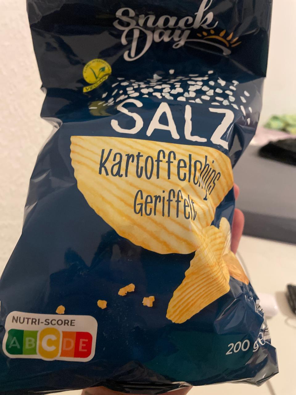 Fotografie - Kartoffelchips Geriffelt Salz Snack Day