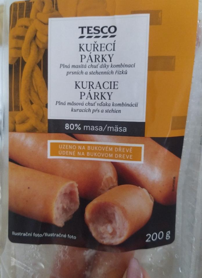 Fotografie - Kuracie párky 80% mäsa Tesco