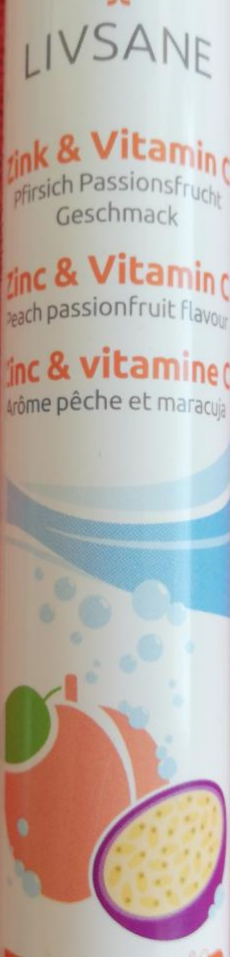 Fotografie - Zinek & Vitamín C šumivé tablety s příchutí broskev a mučenka LIVSANE