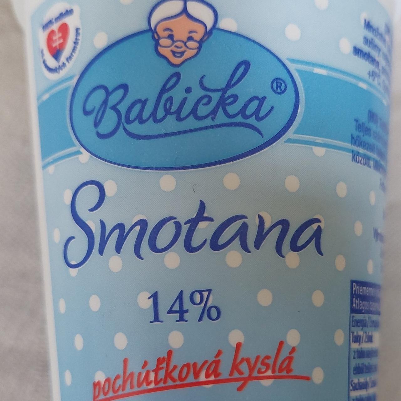 Fotografie - Smotana 14% pochúťková kyslá Babička