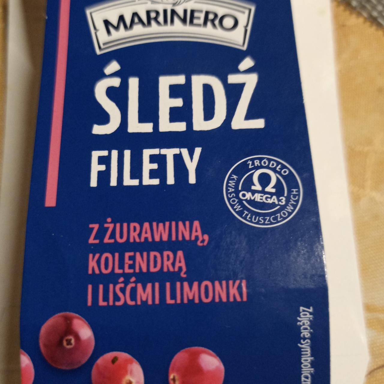 Fotografie - Śledź filety z żurawiną, kolendrą i liśćmi limonki Marinero