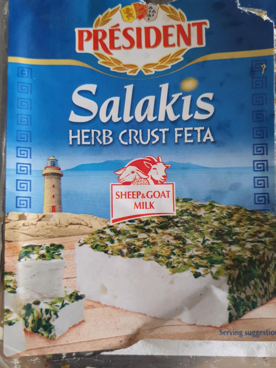 Fotografie - Salakis herb crust feta sheep & goat milk Président