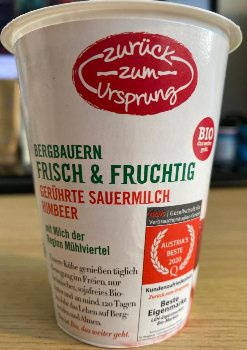 Fotografie - Bio Bergbauern Frisch & Fruchtig Sauermilch Himbeer Zurück zum Ursprung