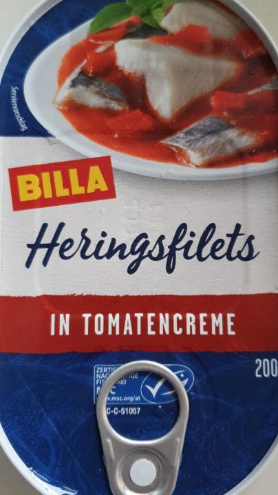 Fotografie - Billa Heringsfilets in tomatencreme