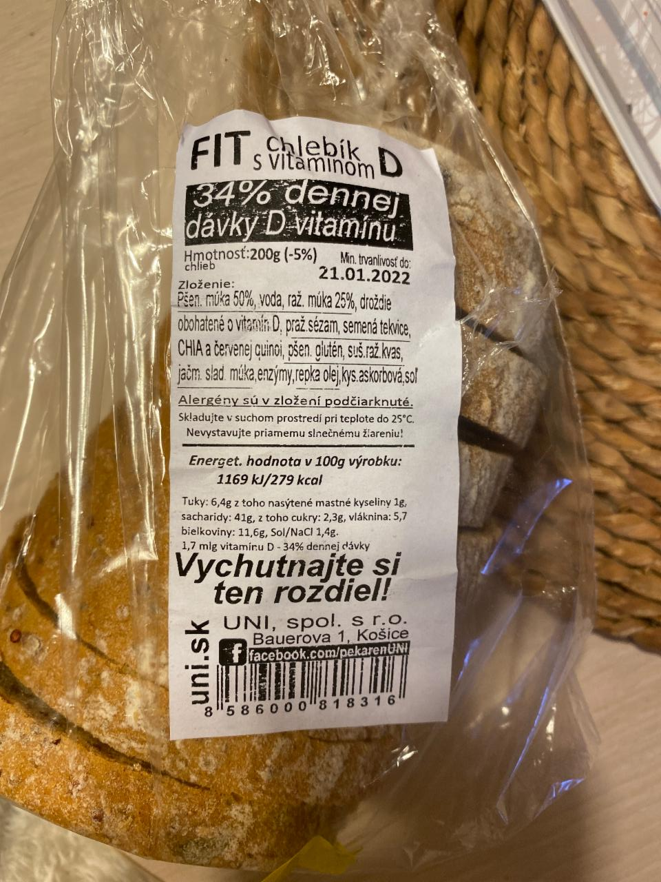 Fotografie - fit chlebík s vitaminom D uni